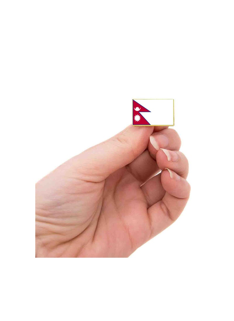PRINTSHOP4ME - Nepal National Flag Lapel Pins and Brooch Badge to show your patriotism for Nepal (Square Badge) - Image 1