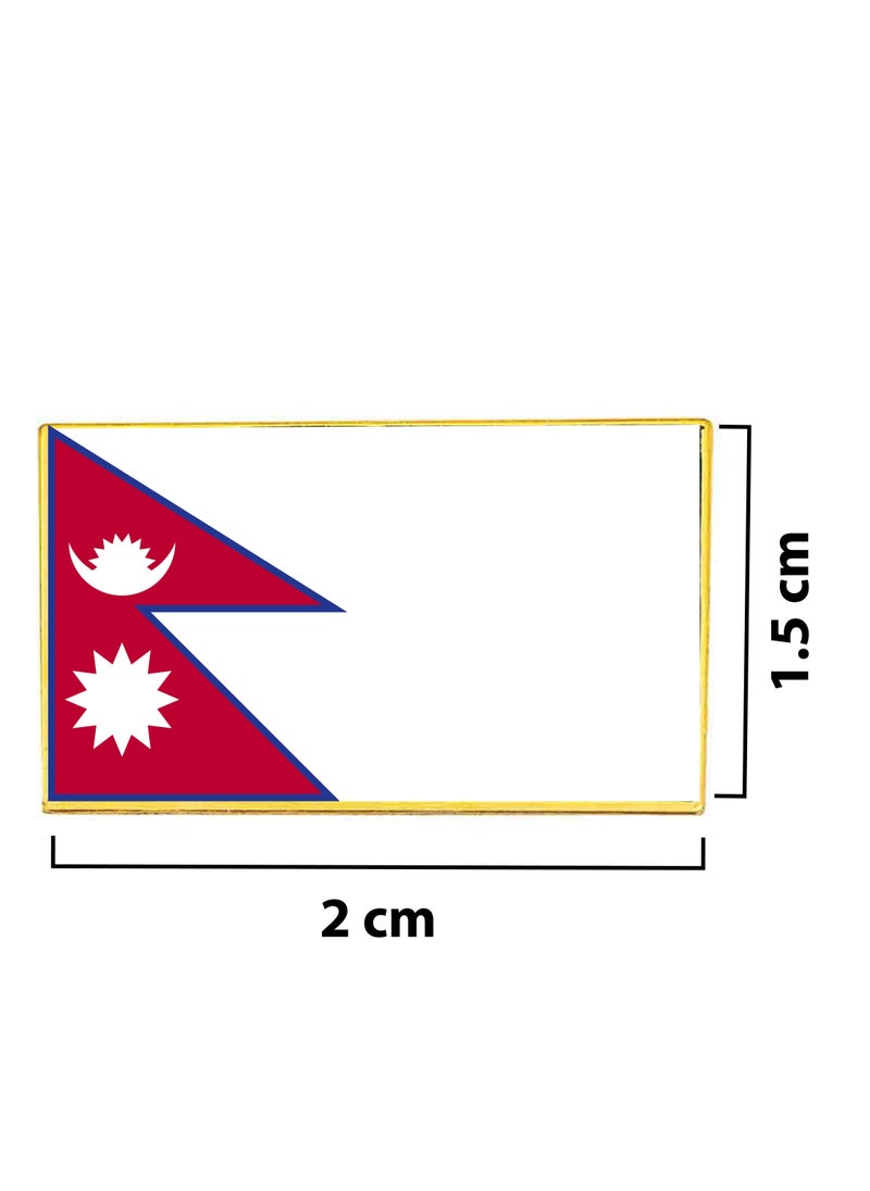 PRINTSHOP4ME - Nepal National Flag Lapel Pins and Brooch Badge to show your patriotism for Nepal (Square Badge) - Image 1