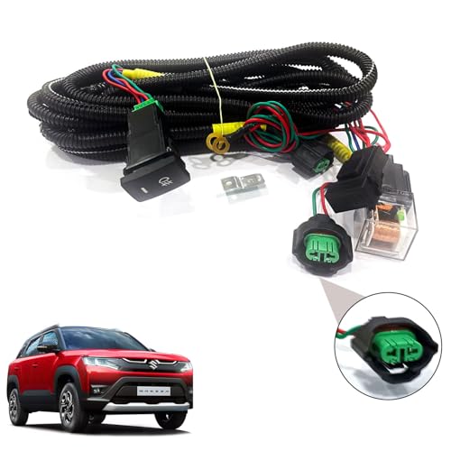 Auto Pearl Foglight Harness LED Indicator Harness Wiring Socket Switch Kit 12V/40A Relay for Brezza 2022 - Image 1