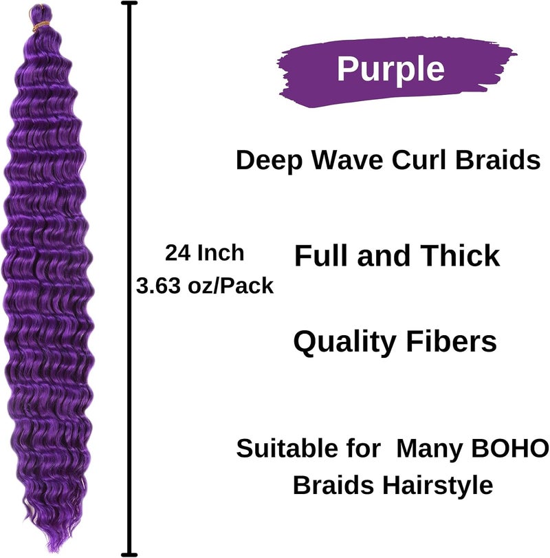 Leticia Boho Hair for Braiding Purple Braiding Hair Pre stretched Hypoallergenic ez Braid Knotless Synthetic Non Toxic Crochet Boho Braids for Black Women - Image 3