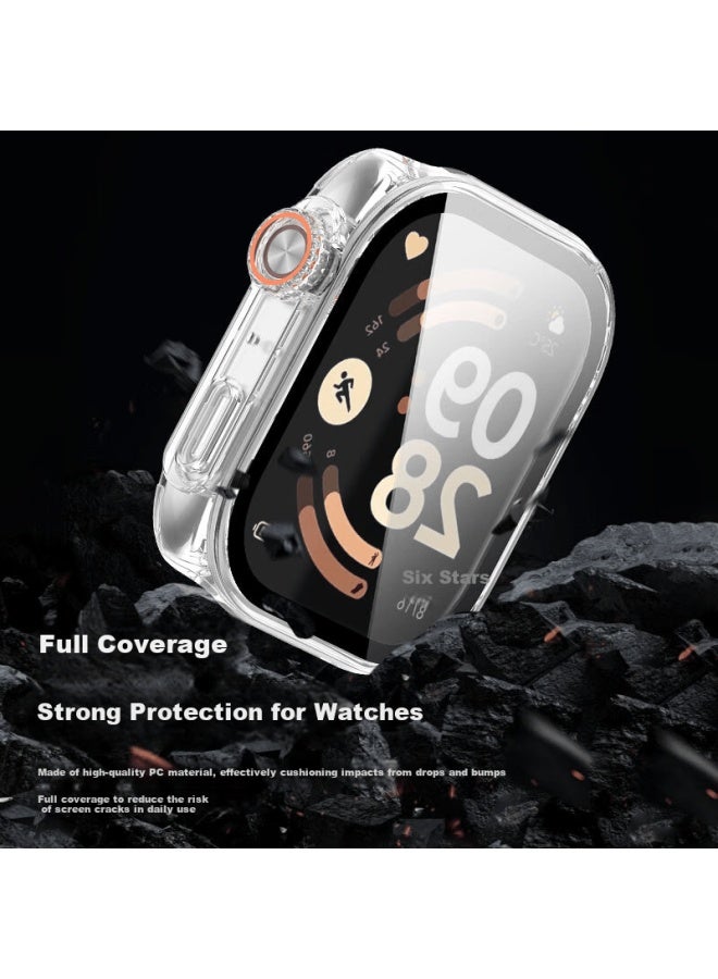 Kmaxai Apple Ultra Style Tempered Glass Full Protective Case For Redmi Watch 6, Xiaomi Full Coverage Hard Shell Transparent Screen Protector Case - Image 1