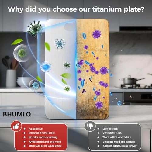 BHUMLO Vegetable Chopping Board – Stainless Steel Cutting Board for Kitchen (35x25 cm) - Image 4