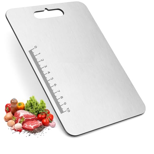 BHUMLO Vegetable Chopping Board – Stainless Steel Cutting Board for Kitchen (35x25 cm) - Image 1