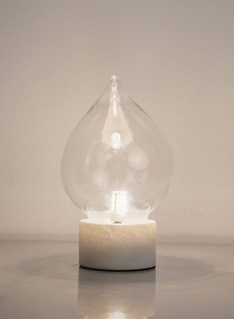 كلوك اباجورة اوتي من الرخام - ابيض - Image 1