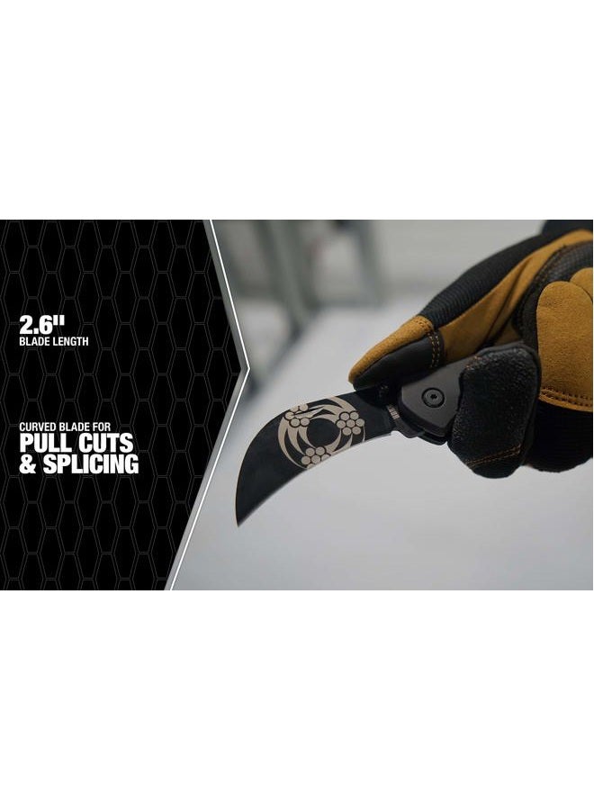 Southwire 65029440 Tools & Equipment HBKN Hawk Bill Pocket Knife, 2.6" blade, 8CR13MOV Stainless Steel- curved blade for pull cuts and splicing - Image 5