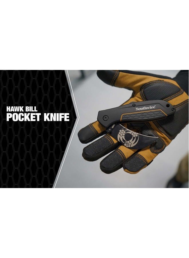 Southwire 65029440 Tools & Equipment HBKN Hawk Bill Pocket Knife, 2.6" blade, 8CR13MOV Stainless Steel- curved blade for pull cuts and splicing - Image 2