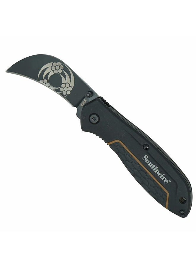 Southwire 65029440 Tools & Equipment HBKN Hawk Bill Pocket Knife, 2.6" blade, 8CR13MOV Stainless Steel- curved blade for pull cuts and splicing - Image 1