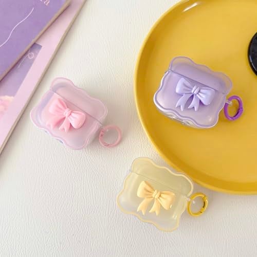 OTOPO Cute AirPods 3rd Gen Clear Case, Girly 3D Bow Design Soft TPU Protective Shockproof Kawaii Airpods 3rd Generation Skin Cover with Cleaner Kit & Keychain Girls Women for Apple iPod 3 Gen -Pink Bow - Image 5