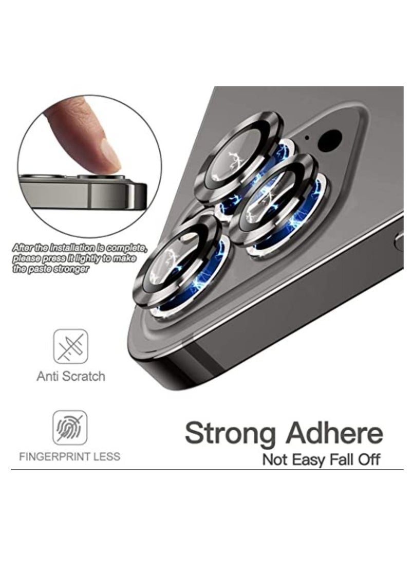 Raxoom Camera Lens Protector for iPhone 12 | pro | Lens Protector (6.1/6.7) inch, Premium HD Tempered Glass Metal Ring - Image 4