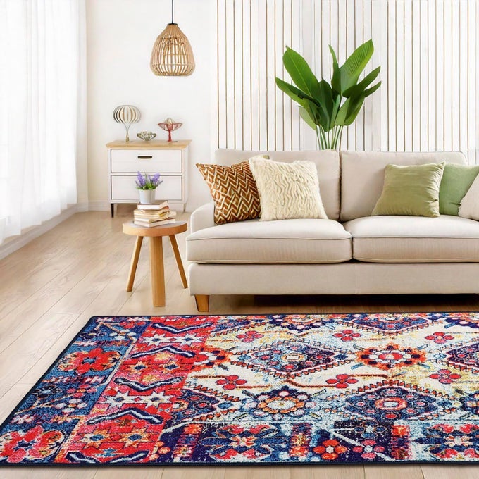 RUGS FOR LIVING ROOM | (5X7FT) PRINTED CARPET FOR LIVING ROOM DECOR|ANTI SKID BACKING HOME ESSENTIALS|AESTHETIC VINTAGE DECOR CARPET FOR BEDROOM|BOHO RUGS FOR LIVING ROOM (VINTAGE 406)