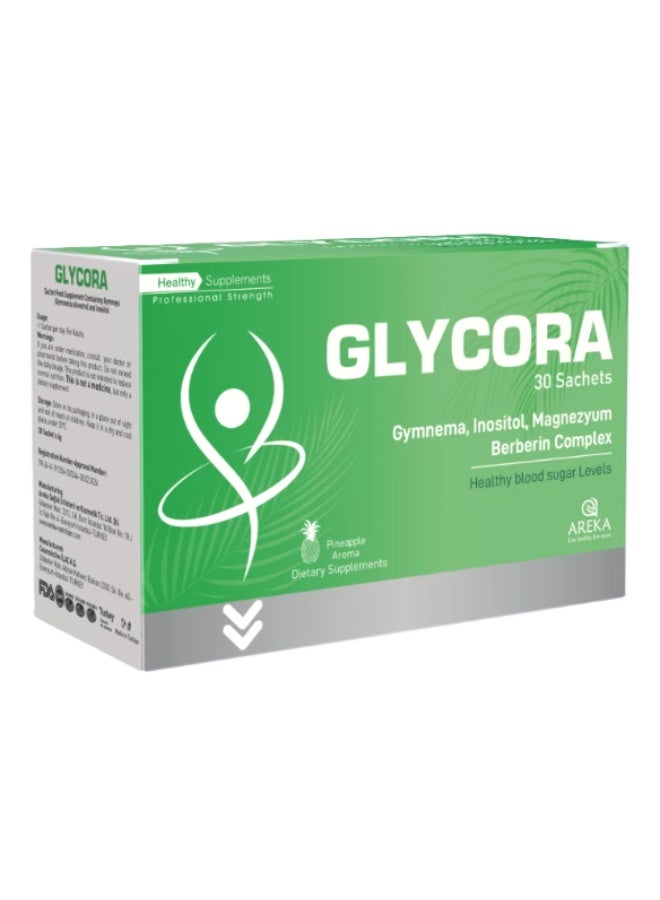 GLYCORA Gymnema, Inositol, Magnesium & Berberine Complex – Natural Blood Sugar & Metabolic Support – 30 Sachets - Image 1