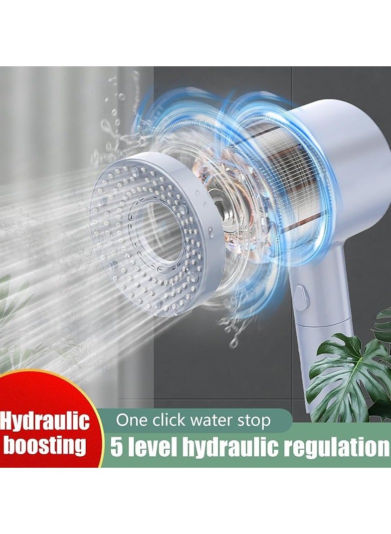 BEILINGDUN High Pressure Shower Head, Filtered Shower Head with Handheld, Multiple Spray Modes with Pause Switch Water Saving Filter Showerhead,Showerhead Set, for Pets Bath (blue) - Image 5