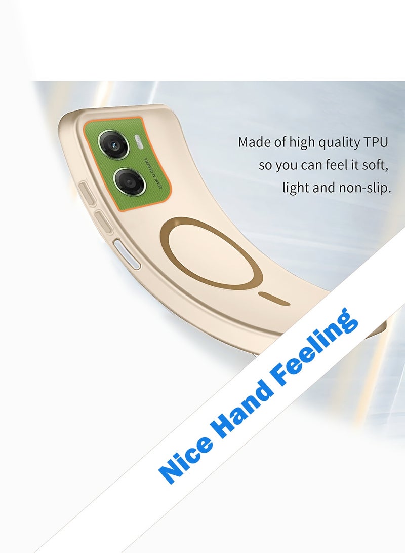 دبليو تيك غطاء واقٍ لهاتف موتورولا موتو G06 4G 2025 هجين شفاف مع ماجسيف للشحن المغناطيسي وارتفاع حول الكاميرا لمظهر أنيق (MCMPMN) - بني - Image 3