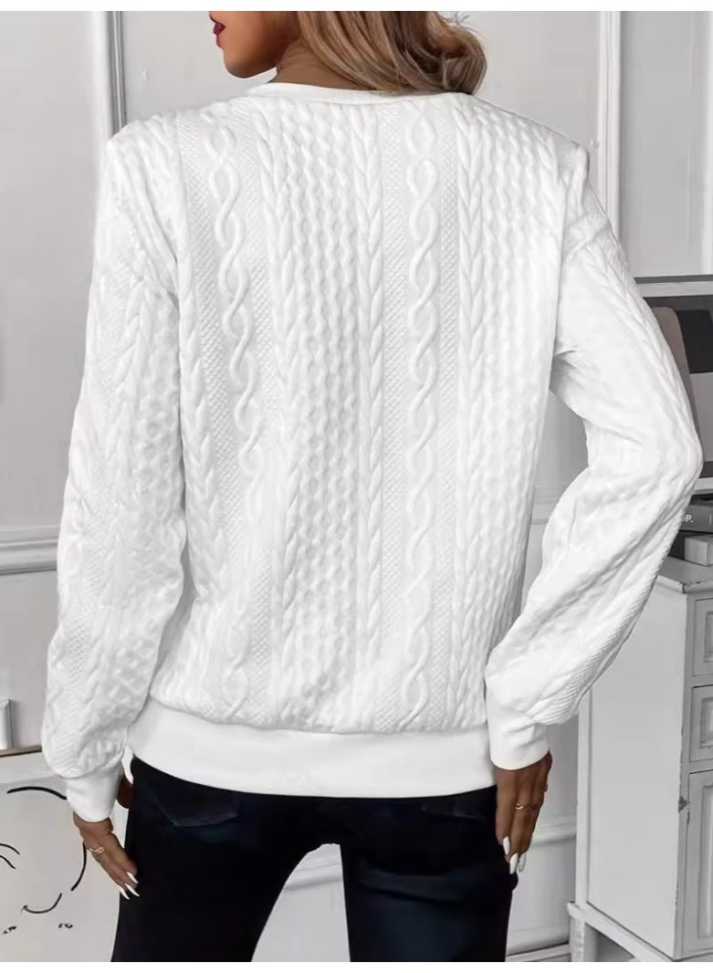 general Women's fleece pullover for autumn and winter with zipper and coat style - Image 2