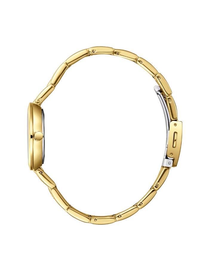 Lee Cooper - ساعة لي كوبر النسائية، شاشة تناظرية وحزام معدني - LC08032.120، ذهبي - Image 1