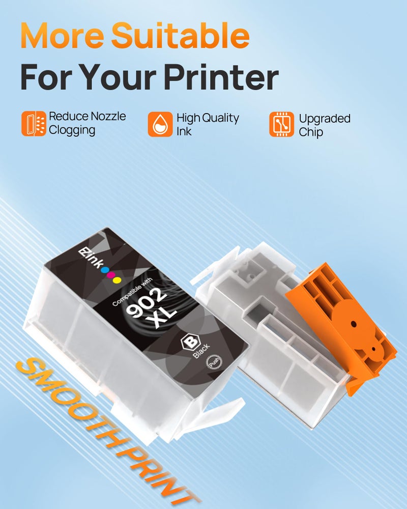 E-Z Ink Compatible 902 Ink for HP 902XL Black 2 Pack Replacement for 902XL Ink Cartridges for HP Printers to use with Officejet Pro 6978 6968 6970 6974 6975 6960 Officejet 6962 6958 6950 6954 6951 - Image 3