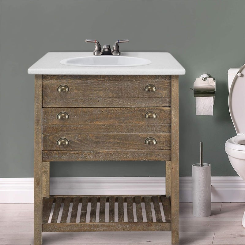 RecPro RV Oval Single Bowl Sink | 10" x 13" | White | With Faucet - Image 5