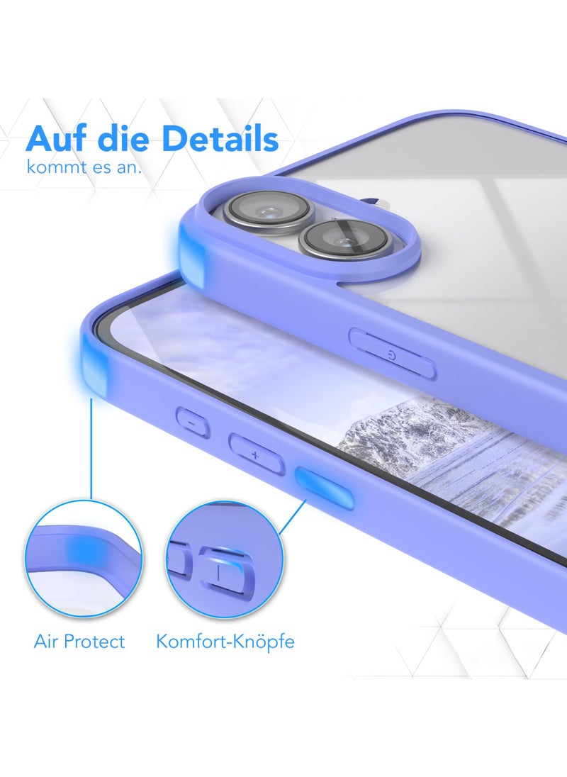 Case for iPhone 16 Plus 6.7-Inch, Shockproof Phone Bumper Cover, Solid Color Matte TPU Frame, Anti-Scratch Clear Back (Ultramarine)