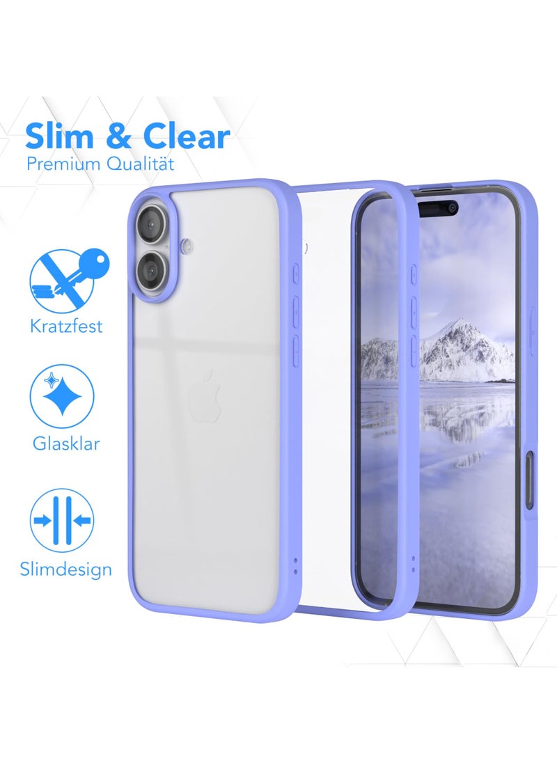 Case for iPhone 16 Plus 6.7-Inch, Shockproof Phone Bumper Cover, Solid Color Matte TPU Frame, Anti-Scratch Clear Back (Ultramarine)