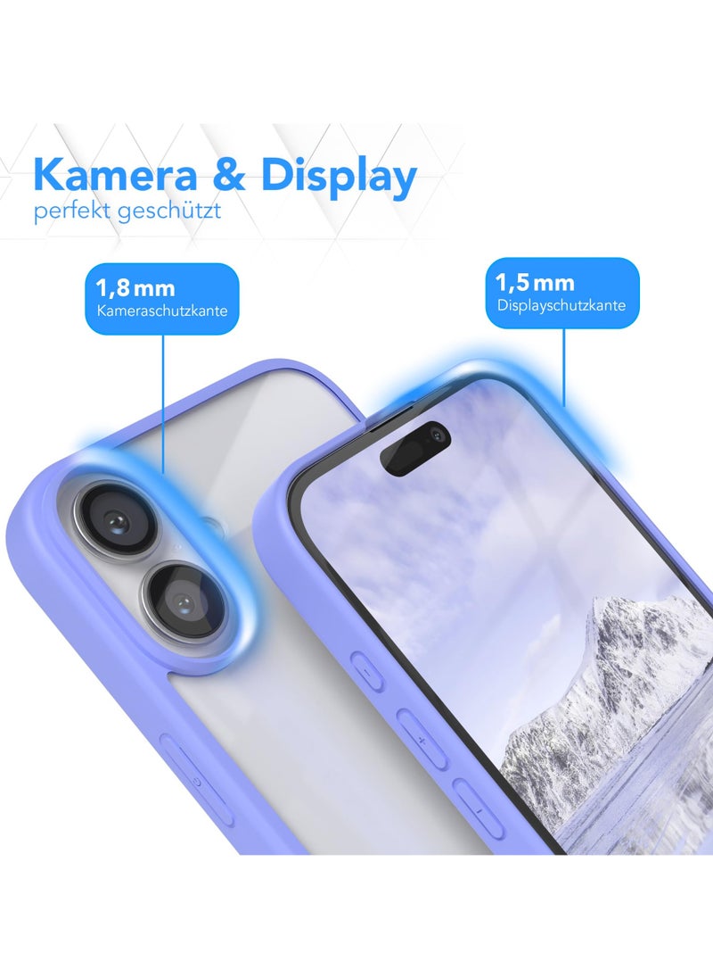 Case for iPhone 16 Plus 6.7-Inch, Shockproof Phone Bumper Cover, Solid Color Matte TPU Frame, Anti-Scratch Clear Back (Ultramarine)