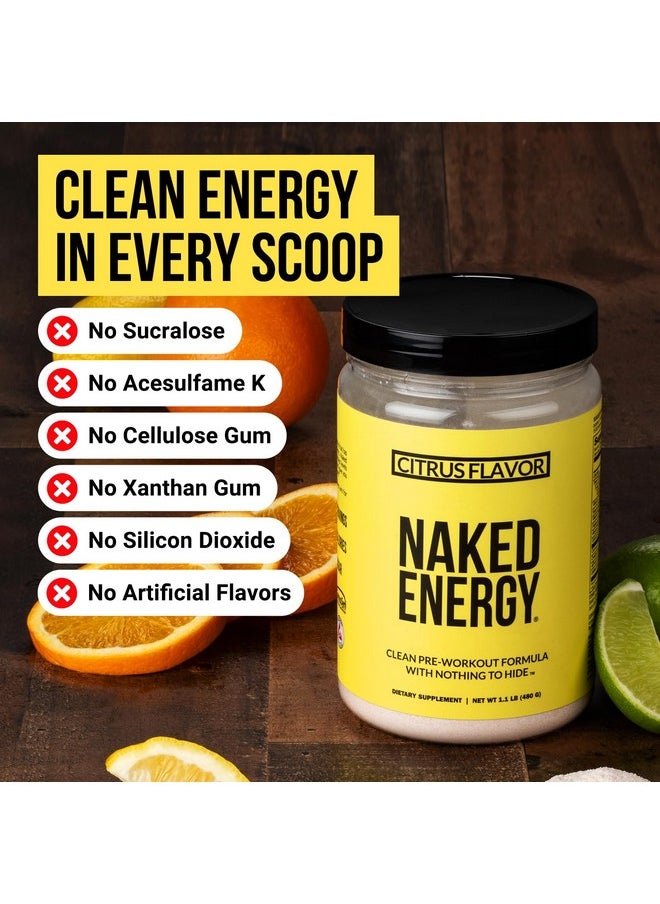 NAKED nutrition - Naked Citrus Naked Energy - Citrus Flavored Clean Pre Workout Supplement for Men and Women, Vegan Friendly, No Added Sweeteners, Colors Or Flavors - 30 Servings - Image 1