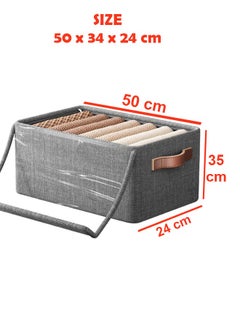 ZCM-HAPPY 2 Piece Cationic Fabric Wardrobe Quilt Storage Box with Steel Frame – Space Saving Clothing Organizer for Home and Dormitory (50x35x24 cm)  - Image 2