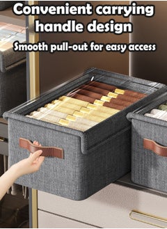 ZCM-HAPPY 2 Piece Cationic Fabric Wardrobe Quilt Storage Box with Steel Frame – Space Saving Clothing Organizer for Home and Dormitory (50x35x24 cm)  - Image 5