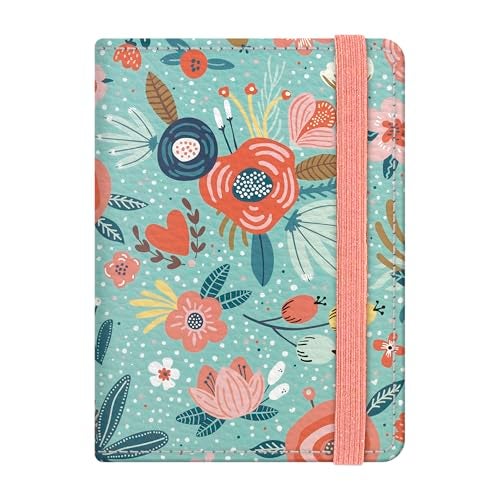 Quttie Passport Holder for Women, Travel RFID Passport Cover, Passport Wallet (Flowers On Green) - Image 1