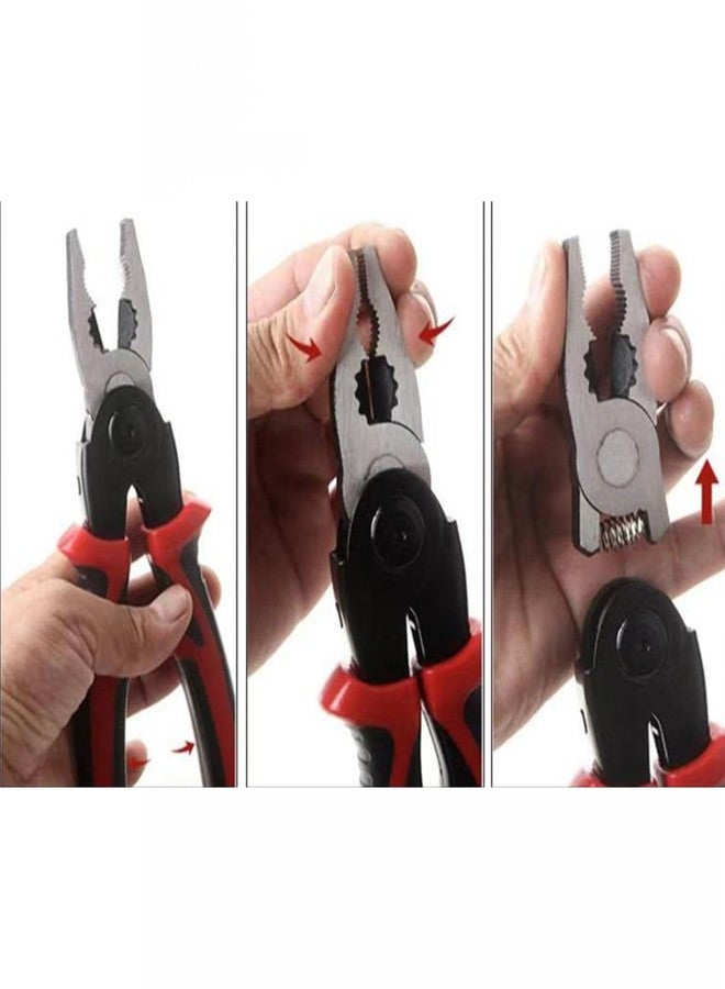 جايدشاي مجموعة كماشة متعددة الوظائف 5 في 1 من جاديشاي برؤوس قابلة للتبديل، تتضمن قاطع كابلات، ومجرد أسلاك، ومكبس، وزردية خطاطيف، ومقص - Image 5