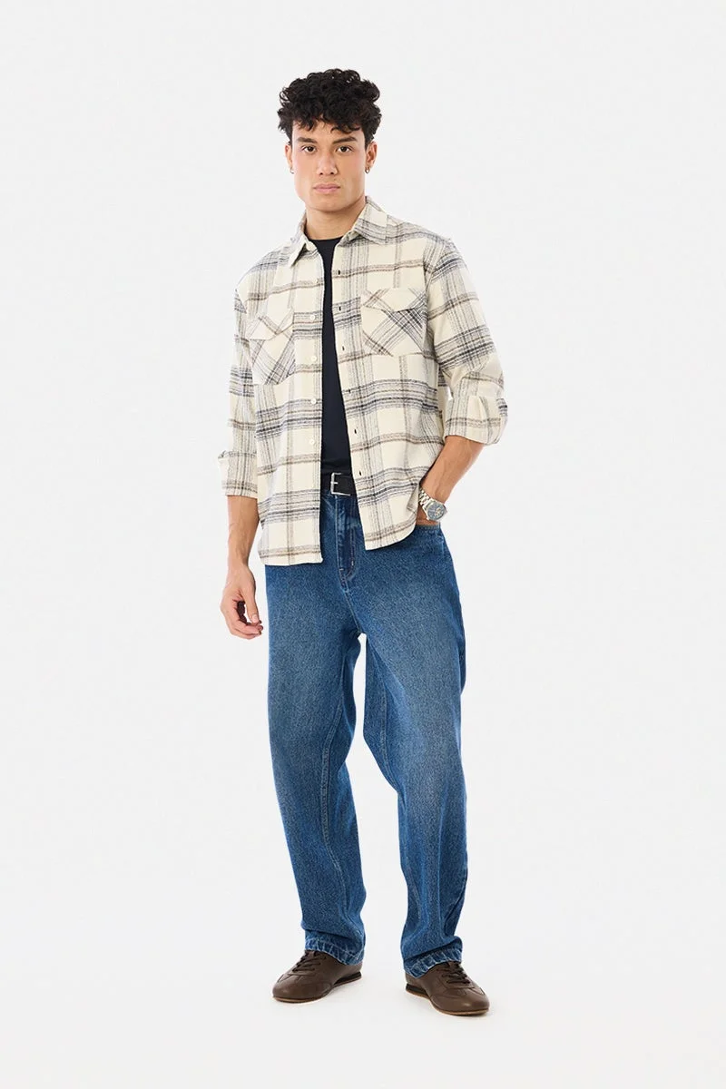 SNITCH Double Pocket Plaid Flannel Shirt