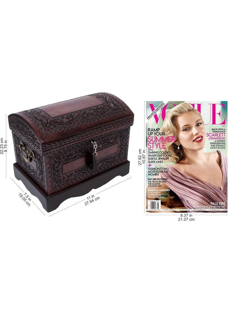 NOVICA NOVICA Colonial Wood And Leather Jewelry Box Brown Colonial Treasure  - Image 5