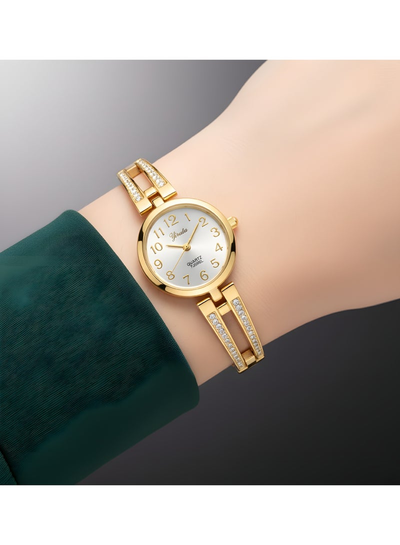 Luxury Gold Crystal Women's Watch – Timeless Grace Collection - Image 2
