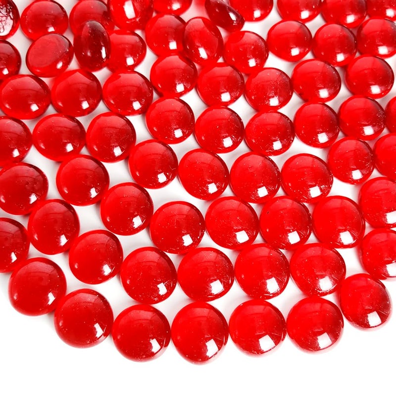 HappyFiller Red Flat Marbles 1 Pound for Vase FillerAquarium Fish Tank Glass Gem Pebbles StonesHome Accents Valentine Day DecorWedding Party CenterpiecesFloralCrafts Mosaics90100 PCS