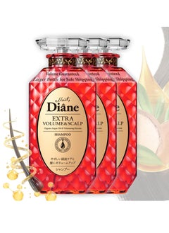 Moist Diane Moist Diane Hydrating Hair Shampoo with Pump for Men & Women, Organic Keratin Japanese Moisturizing Shampoo for Dry Scalp, Silicone & Sulfate Free, Extra Volume & Scalp, 3 Pack 15.2 fl oz each  - Image 1
