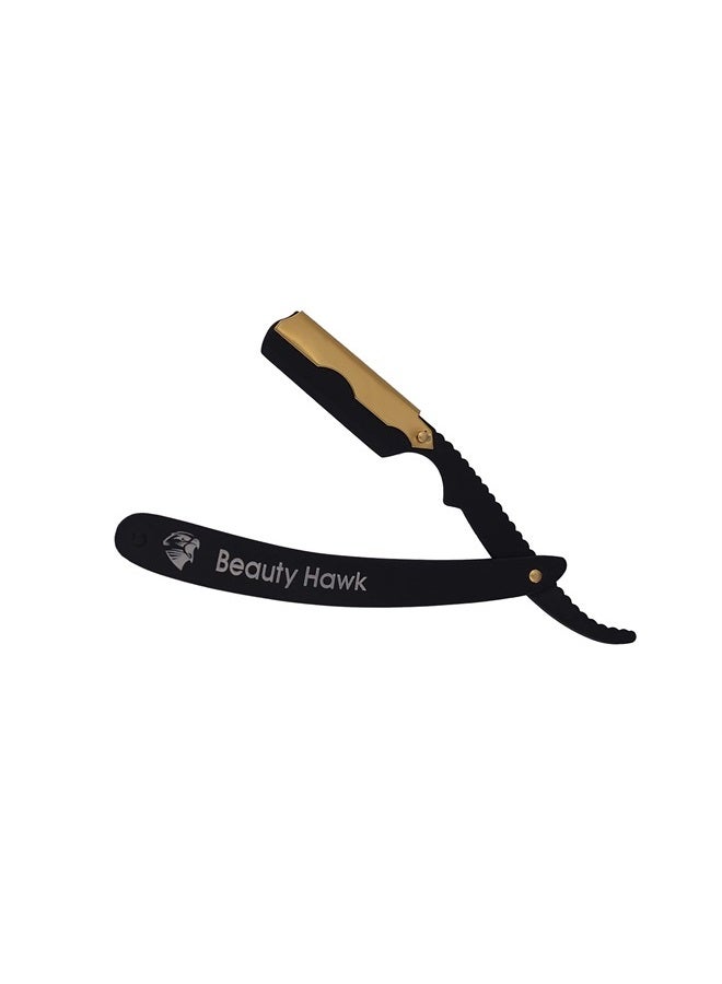 beauty hawk Beauty Hawk Professional Straight Edge Razor Blade - Shaving Razors for Men with 50 PCS Single Edge Blades - 24K Gold Plated Cap Barber Razor Blades for Ultimate Shaving Experience - Image 4