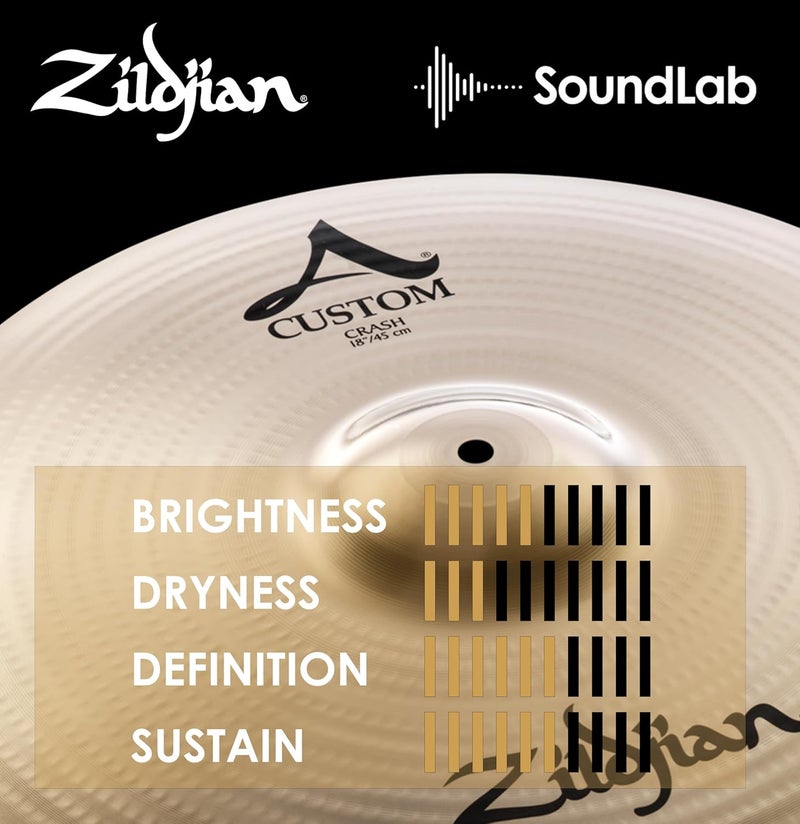 Zildjian A Custom Series 18" Crash Cymbal - Image 5