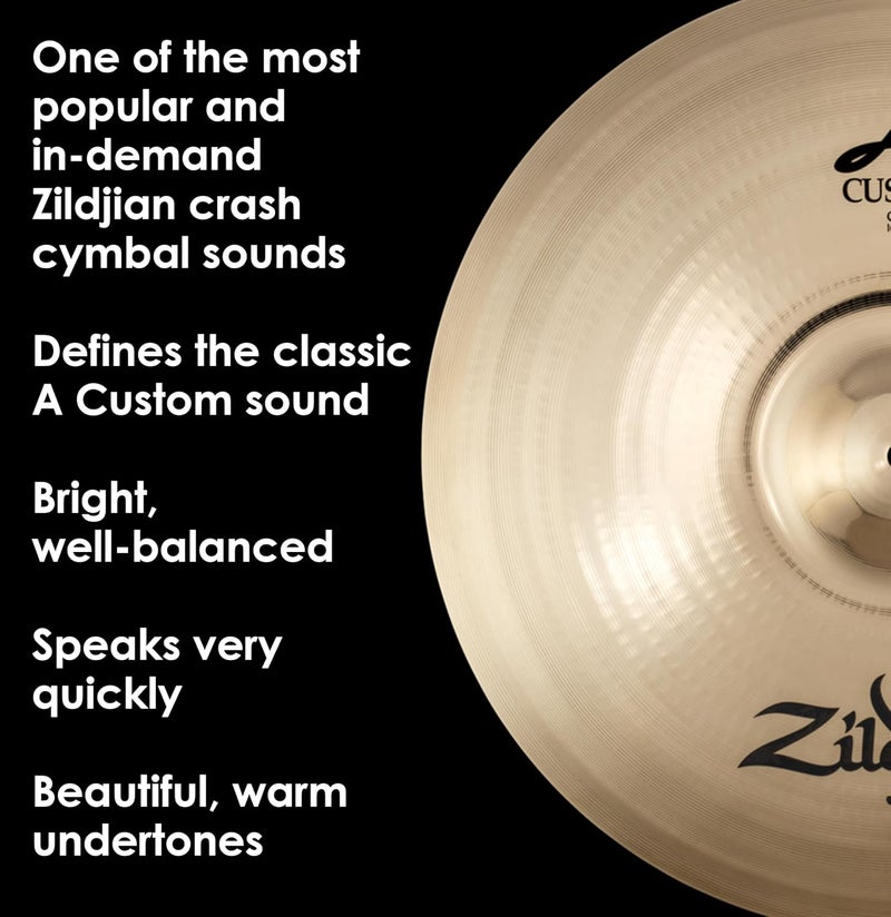 Zildjian A Custom Series 18" Crash Cymbal - Image 4