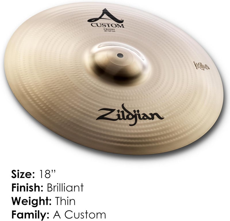 Zildjian A Custom Series 18" Crash Cymbal - Image 2