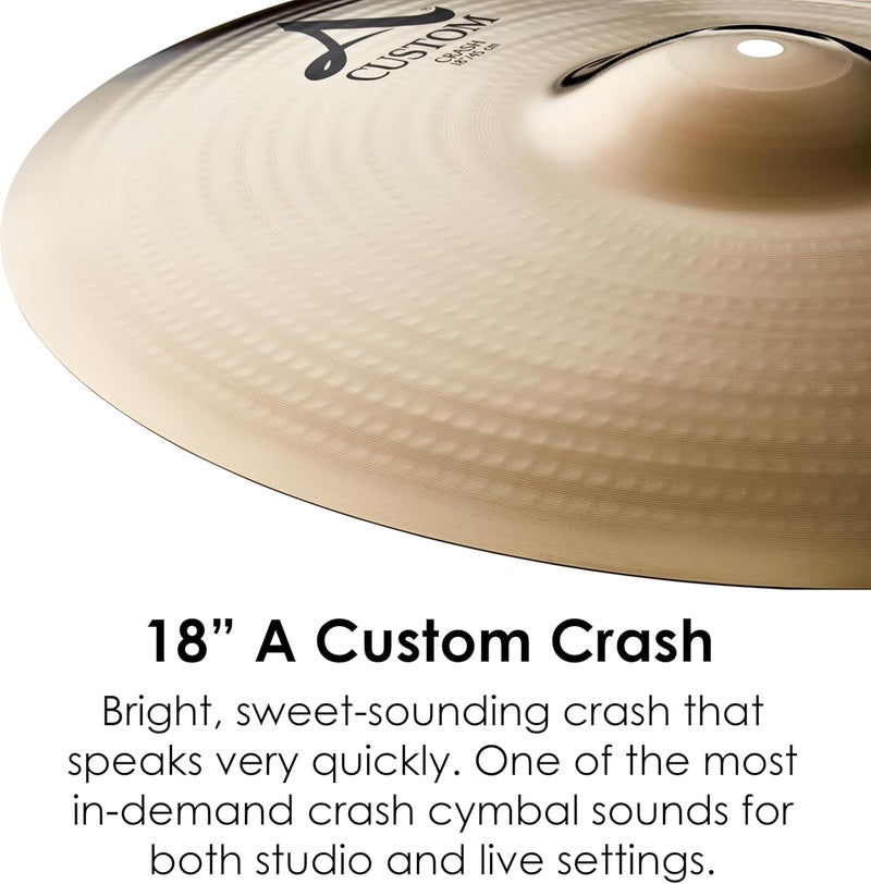 Zildjian A Custom Series 18" Crash Cymbal - Image 3