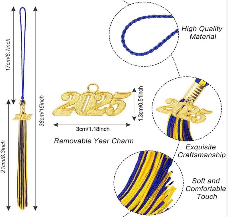 Academic Graduation Caps Tassels 2025 for Doctoral Bachelors Hats, Elegant Degree Accessories - Image 5