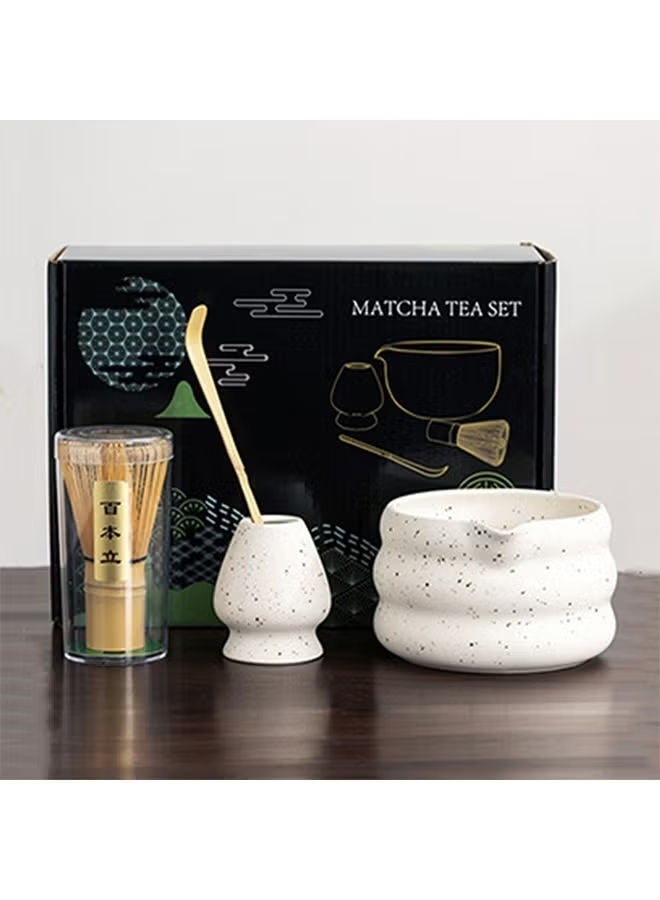 4PCS Matcha Whisk Set – Traditional Bamboo Tea Tools with Ceramic Bowl & Whisk Holder, Handmade Japanese Tea Ceremony Kit, Practical Gift for Tea Lovers - Image 1