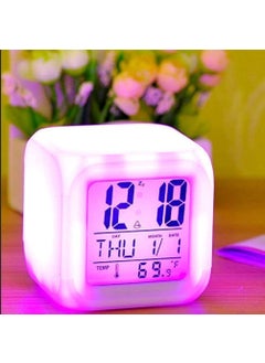 MM RETAILS Plastic Digital Alarm Clock with Automatic 7 Colour Changing LED Date Time Temperature Digital Alarm Clock Multicolour