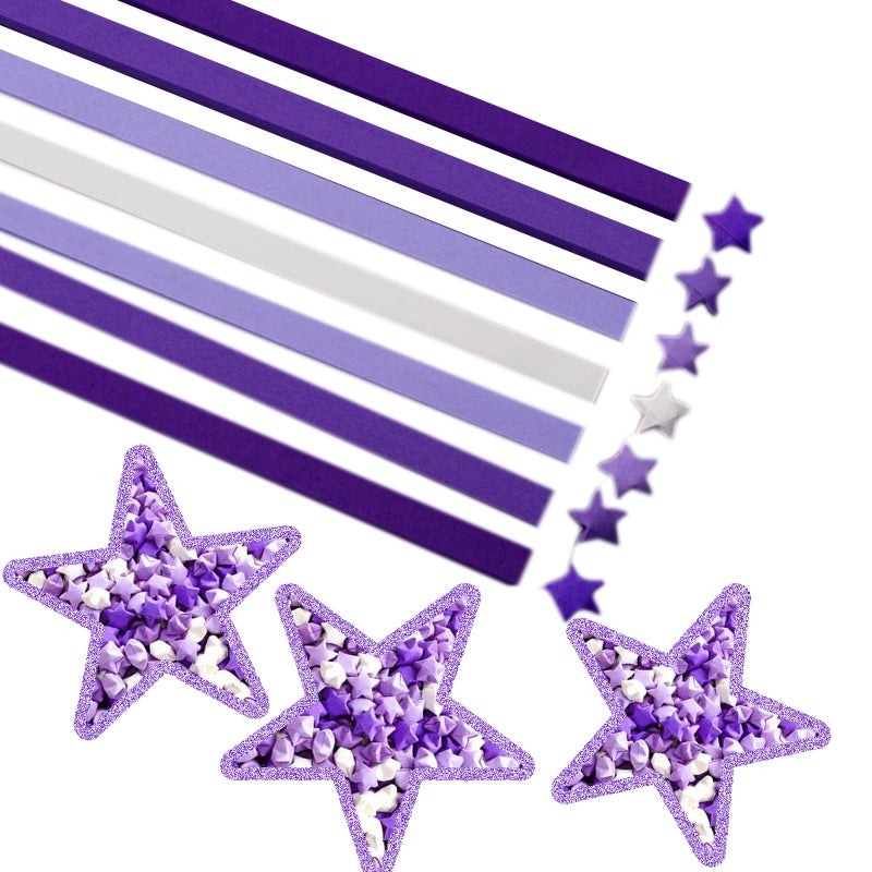 Hvogvok Origami Paper Stars, Colorful Handcraft Origami Lucky Star Paper DIY Paper Arts Creativity Hand Art Crafts (Purple gradient (1350) sheets) - Image 4
