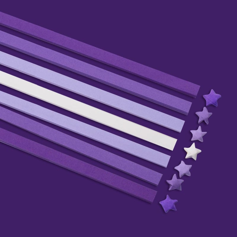 Hvogvok Origami Paper Stars, Colorful Handcraft Origami Lucky Star Paper DIY Paper Arts Creativity Hand Art Crafts (Purple gradient (1350) sheets) - Image 5