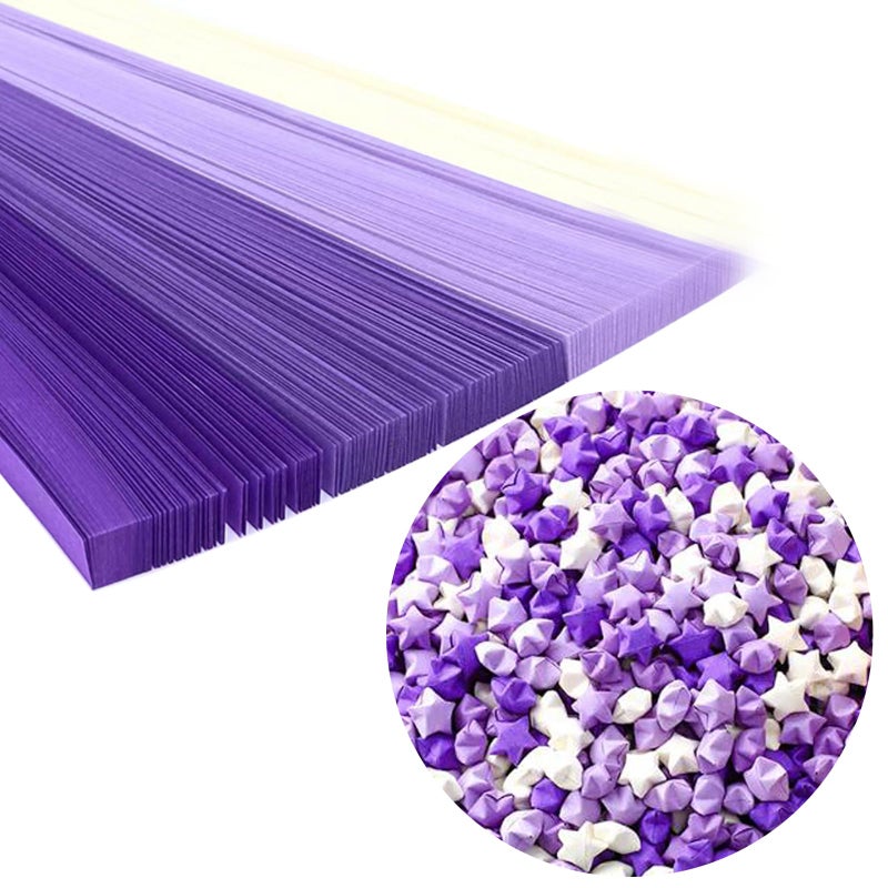 Hvogvok Origami Paper Stars, Colorful Handcraft Origami Lucky Star Paper DIY Paper Arts Creativity Hand Art Crafts (Purple gradient (1350) sheets) - Image 1
