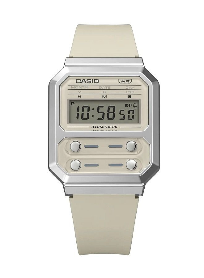 Casio Unisex Watch Vintage Digital Clear Dial Resin Band A100WEF-8ADF - Image 3