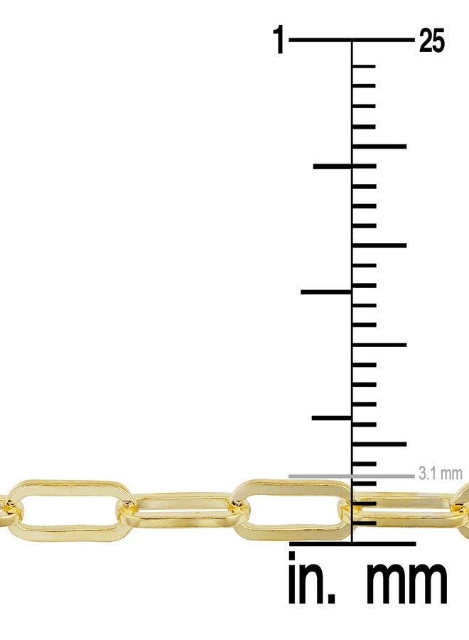 Kooljewelry Solid 14k Yellow Gold Filled Paperclip Chain Bracelet for Women (3.1 mm, 7.5 inch) - Image 4