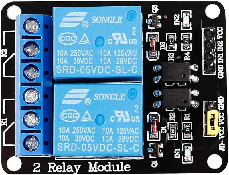 SunFounder 2 Channel DC 5V Relay Module with Optocoupler Low Level Trigger Expansion Board Compatible with Arduino R3 MEGA 2560 1280 DSP ARM PIC AVR STM32 Raspberry Pi - Image 2