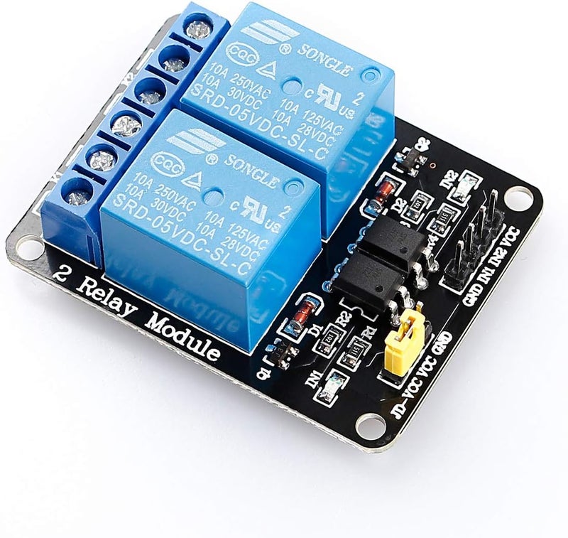 SunFounder 2 Channel DC 5V Relay Module with Optocoupler Low Level Trigger Expansion Board Compatible with Arduino R3 MEGA 2560 1280 DSP ARM PIC AVR STM32 Raspberry Pi - Image 1