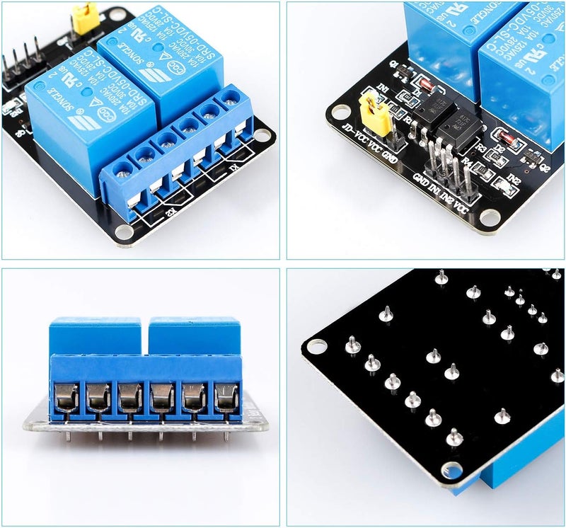 SunFounder 2 Channel DC 5V Relay Module with Optocoupler Low Level Trigger Expansion Board Compatible with Arduino R3 MEGA 2560 1280 DSP ARM PIC AVR STM32 Raspberry Pi - Image 4